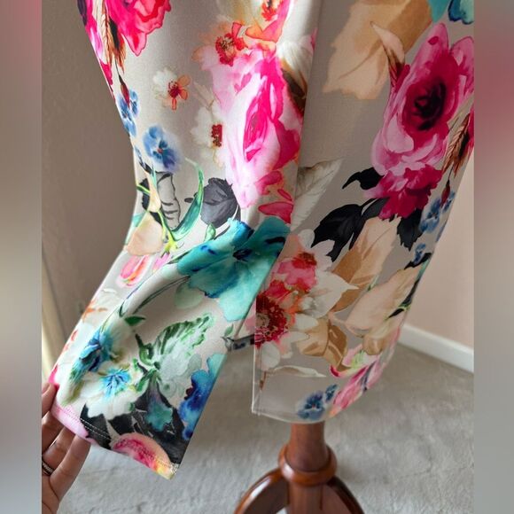 Gorgeous floral off the shoulder ASOS Scuba midi dress bodycon sz 8 wedding - Picture 6 of 12